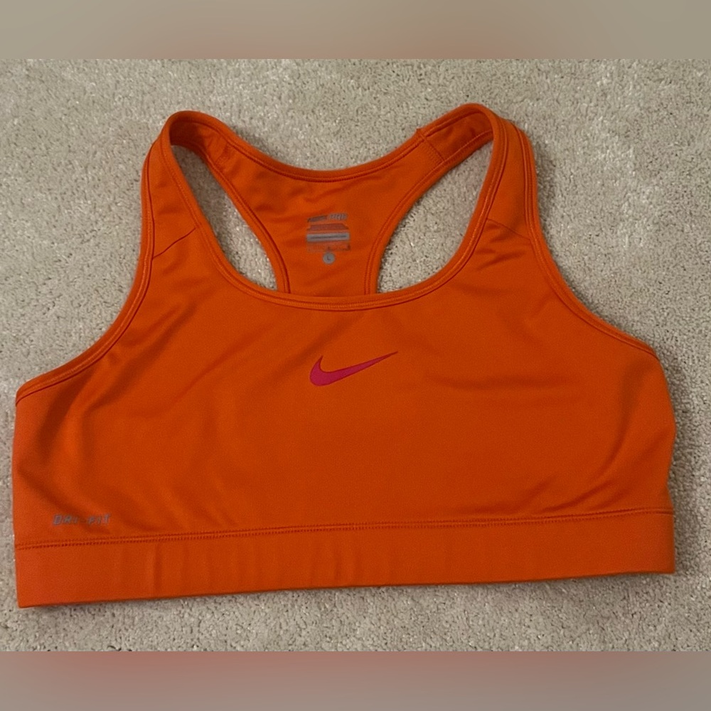 Nike Pro large orange sports bra